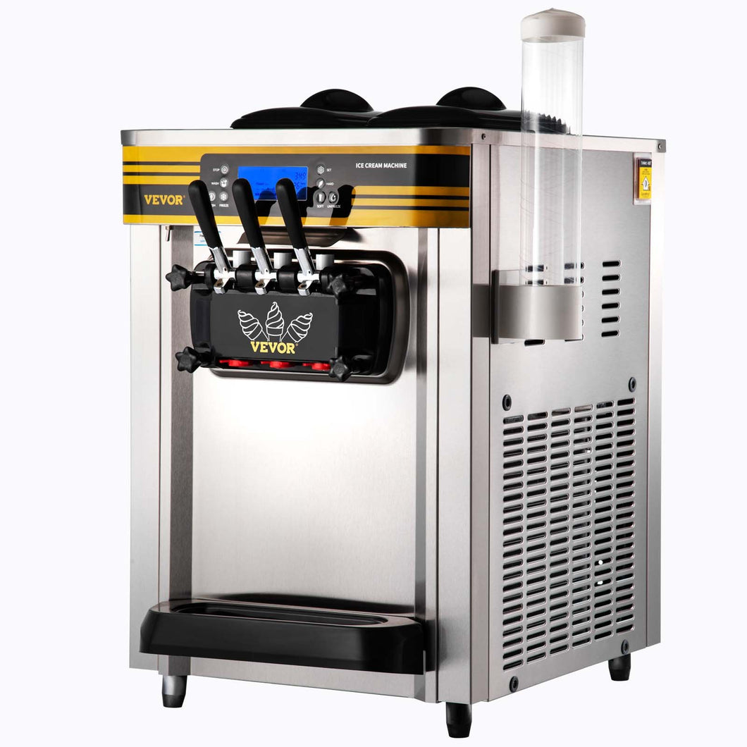 Maquina de Helado Soft 2350W Sistema de Preenfriamiento Doble Compresor